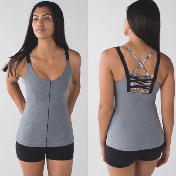 lululemon athletica Tops - Lululemon Hot To Street Gray Tank Top Size 6